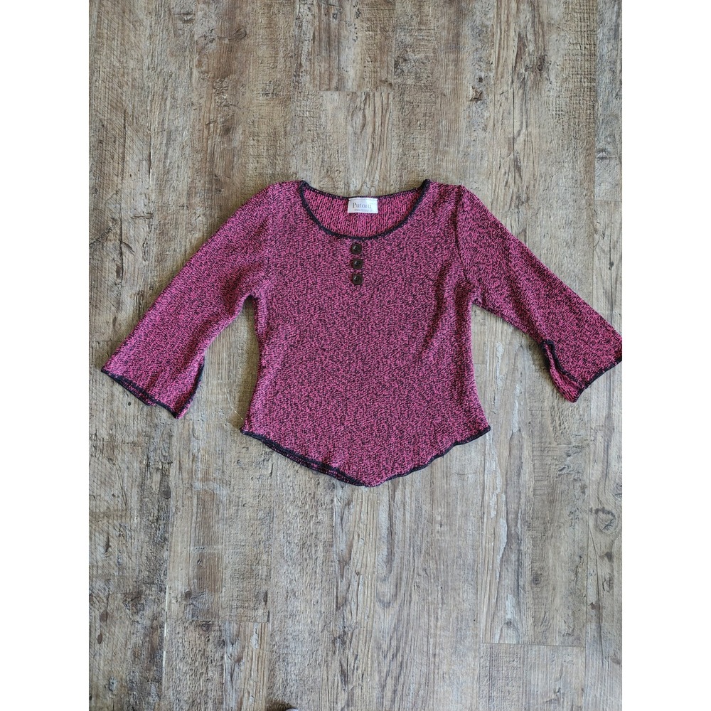 Women's Pink Woven Sweater Size Small Putorti Canada Made